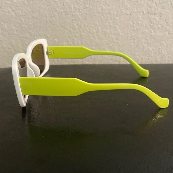 - New! Checkered Frame Sunglasses Color: Wild Lime - Picture 5 of 8